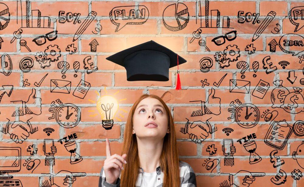 teen portrait with graduation cap